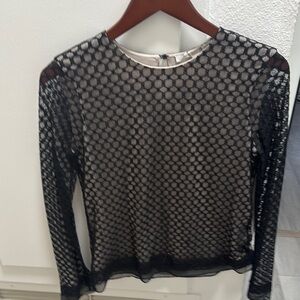 Diane Von Furstenberg Black Fitted Graphic Blouse